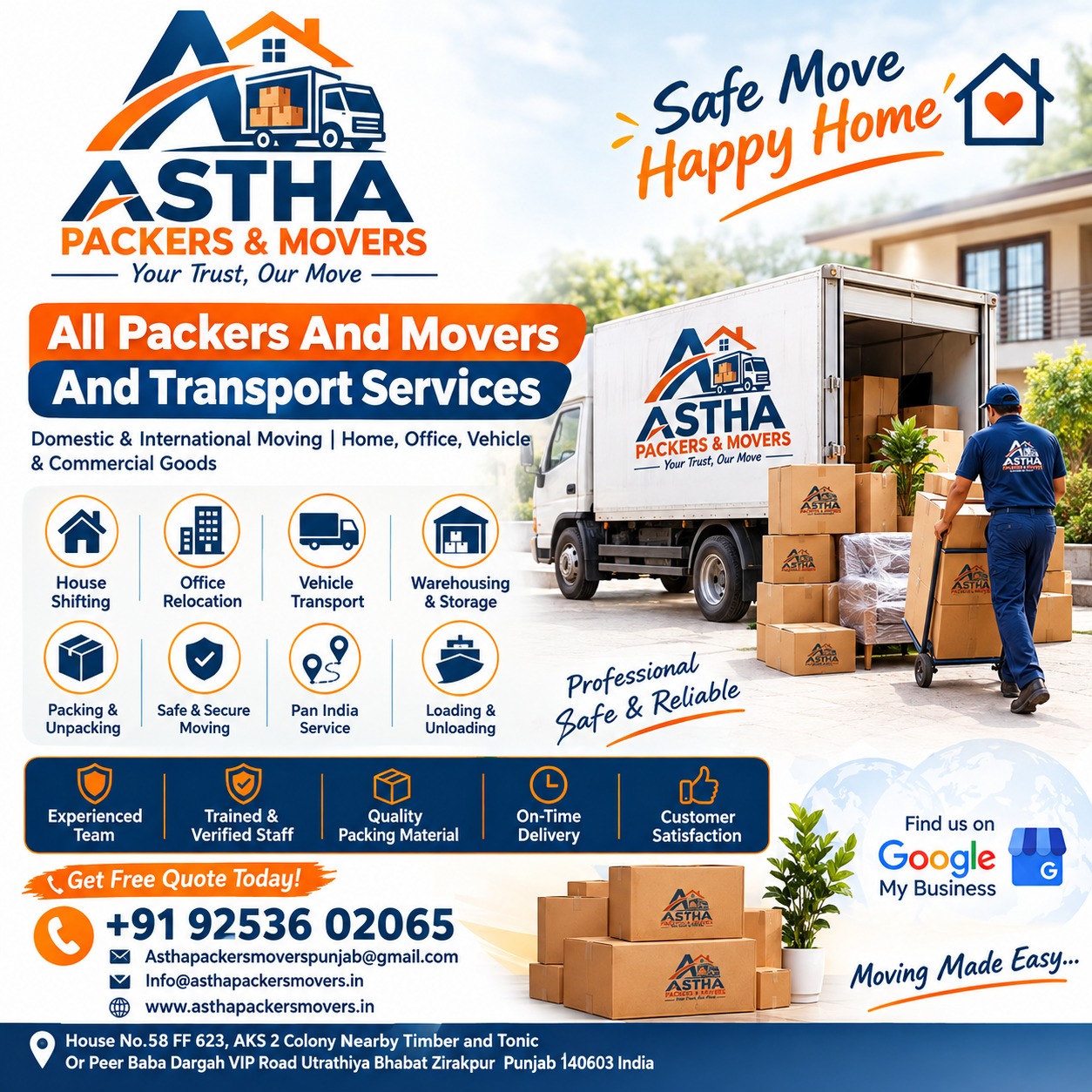 Astha Packers & Movers service information